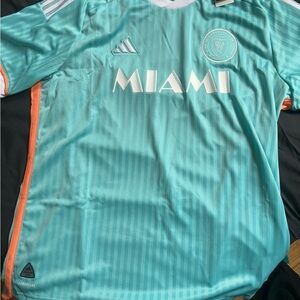 Inter Miami Aqua Soccer away player issue Jersey men 2 XL